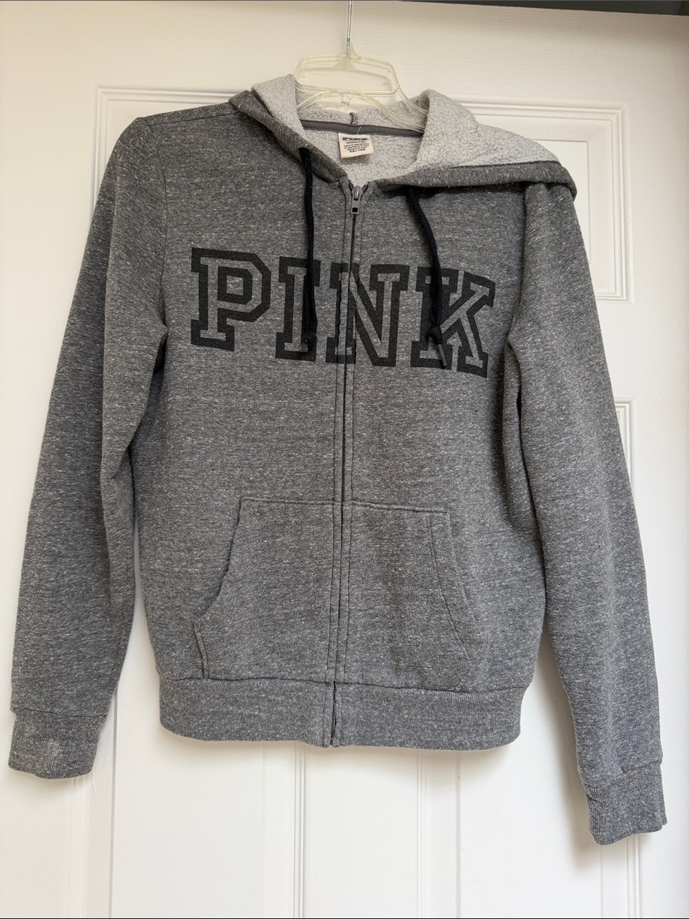 PINK Victoria's Secret Gray Full-Zip Hoodie Jacket for Kids